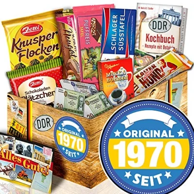 Abbildung von Original seit 1970 / DDR Schokolade Geschenkkorb/Geschenke zum 50. Geburtstag