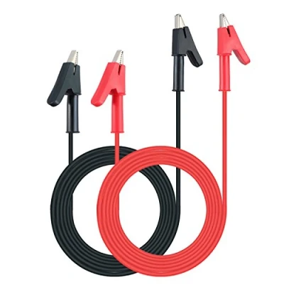 Abbildung von Proster Multimeter Messleitung 2 Stück doppelendige isolierte Kupfer Krokodilklemmen Test Lead Set Zubehör für