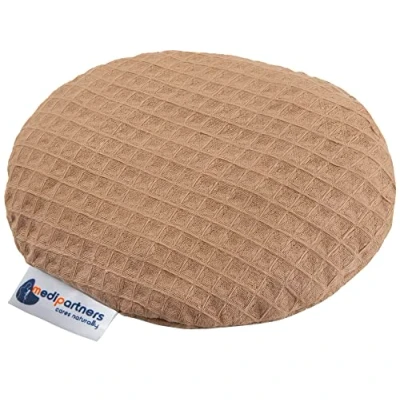 Abbildung von Medi Partners Kirschkernkissen Wärmekissen Körnerkissen für Babys 180g rund 15cm Öko Natur 100% Baumwolle Wärme + Kältetherapie Massagetherapie (Grau)
