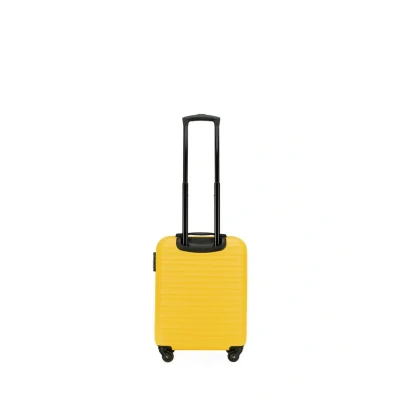 Abbildung von WITTCHEN Reisekoffer Handgepäck Kabinengepäck Rollkoffer Kabinenkoffer Kleiner Koffer Trolley Hartschale aus ABS mit 4 Spinner Rollen Zahlenschloss Teleskopgriff Groove Line Größe S gelb