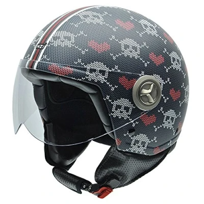 Abbildung von NZI Zeta Graphics Motorradhelm, Gestrickte Schädel, XL