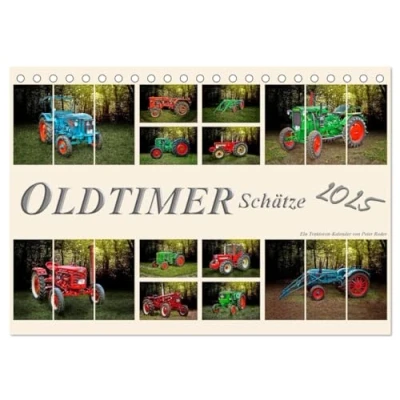 Abbildung von Oldtimer Schätze. Ein Traktoren Kalender (Tischkalender 2025 DIN A5 quer), CALVENDO Monatskalender