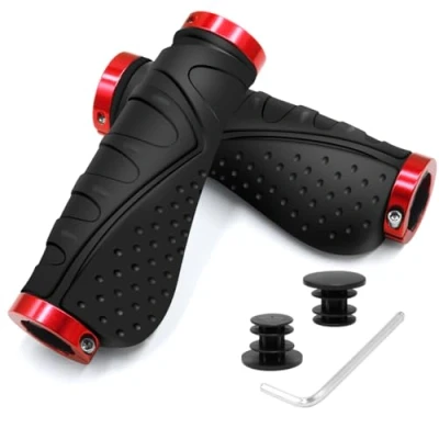 Abbildung von REETEE Fahrradgriffe Rutschfester Lenkergriffe Fahrrad Ergonomisch MTB Griffe, Zwei Seiten Lock On Design Lenker Griffe für 22,2 mm Fahrrad, Mountainbike, Rennrad (Schwarz Blau)