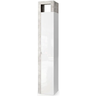 Abbildung von welltime Hochschrank &quot;Hamburg Höhe 195 cm, Breite 35 Badezimmerschrank mit 1 Tür,&quot;, dekorativer Rahmen, offenes Fach, Metallgriff, 5 Einlegeböden