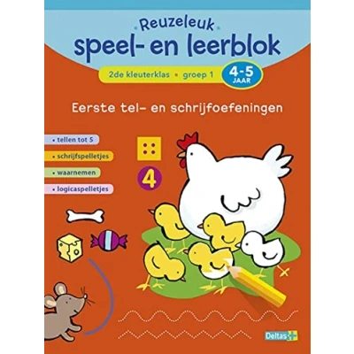 Abbildung von Eerste tel en schrijfoefeningen; 2de kleuterklas; Groep 1; 4 5 jaar: Tellen tot schrijfspelletjes waarnemen logicaspelletjes (Reuzeleuk speel leerblok)