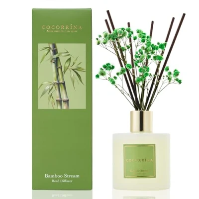 Abbildung von COCORRÍNA Raumduft Reed Diffuser mit 8 Duftstäbchen 200ml Bamboo Stream, Natürlich, Langanhaltend, Home Duft ätherisches Öl Diffusor für Badezimmer Regal Dekoration