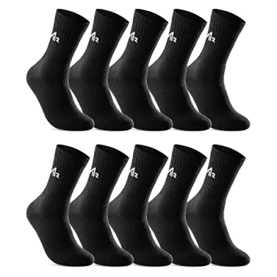 Abbildung von sockenkauf24 10 Paar i1R Sportsocken Tennissocken Herren Damen Baumwolle 10300 (39 42 Schwarz)