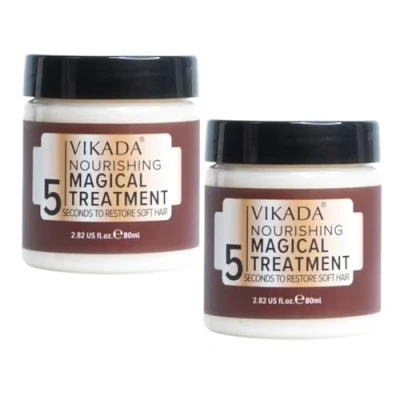 Abbildung von Vikada Nourishing Magical Treatment 5 Sekunden zur Wiederherstellung von weichem Haar, Hair Repair Cream, Keratin Mask, für trockenes, geschädigtes Haar (2pcs)