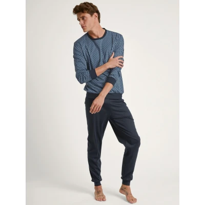 Abbildung von Calida Streamline BÜNDCHEN Nachtwäsche Set, Herren, Größe: XXL, Dark sapphire