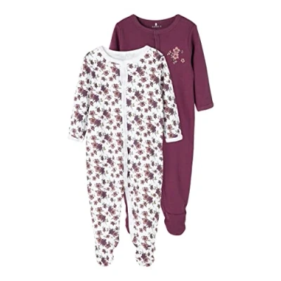 Abbildung von Name it Nbfnightsuit 2PACK Strampler für Kinder, Größe: 50, Prune purple