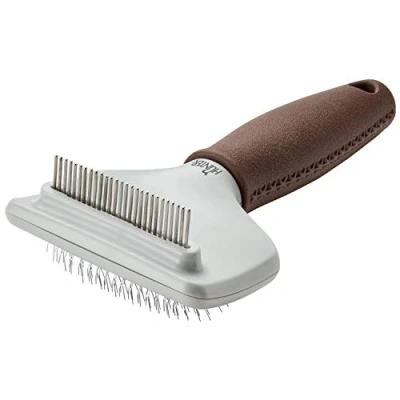 Abbildung von Hunter Tierbedarf Fellbürste Kombibürste Spa &quot;Zupfen und Kämmen braun/grau für Hunde