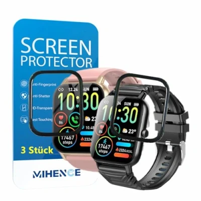 Abbildung von MIHENCE Schutzfolie für P66D / P66E 1.85&#039;&#039; Zoll Smartwatch, 3D Full Cover TPU HD PAMA Kompatibel Ddidbi 1.85 Smartwatch [3 Stück]