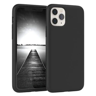 Abbildung von EAZY CASE Nano Silikon Handyhülle kompatibel mit iPhone 11 Pro, Slimcover Kameraschutz und Innenfutter, Silikonhülle, Schutzhülle, Bumper, Handy Case, Hülle, Softcase Ultra dünn, Schwarz
