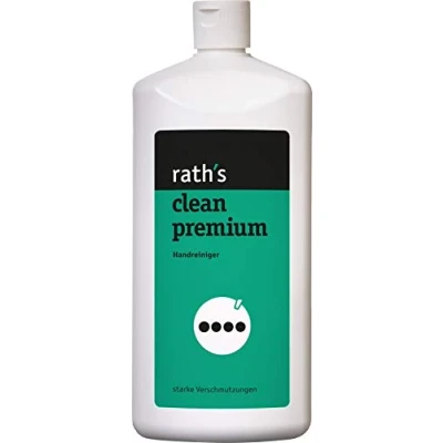 Abbildung von rath&#039;s clean premium 1 Liter flüssiger Handreiniger/Handwaschpaste für starke/intensive Verschmutzungen. Mit Walnussschalenmehl als Reibemittel, mikroplastikfrei