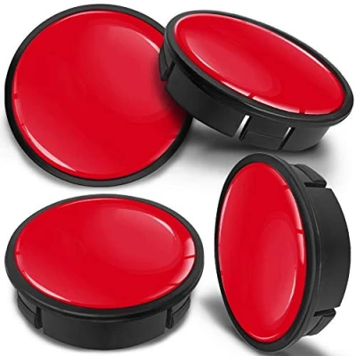 Abbildung von SkinoEu 4 x 60mm Universal Schwarz Rot Alufelgen Nabenkappen Felgen Kappen Felgendeckel Radkappen Radnabendeckel Nabendeckel Felgenkappen CX 5