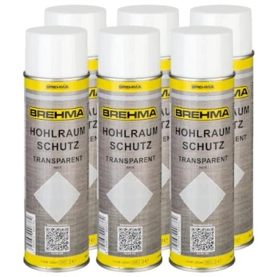 Abbildung von BREHMA 6X Hohlraumschutz Hohlraumversiegelung transparent Spray 500ml