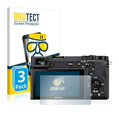 Abbildung von BROTECT Schutzglas für Sony Alpha 6600 (3 Stück) Schutzfolie Panzer Folie Glas [Extrem Kratzfest 9H, Anti Fingerprint, Ultra Transparent]