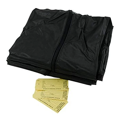 Abbildung von Basic Medical Supply BasicMecicalSupply Einweg Leichensack, schwarzes PVC, 1 Stück