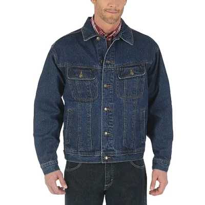 Abbildung von Wrangler Herren Big &amp; Tall ungefütterte Jeansjacke, antikes Indigo, 2XL
