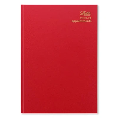 Abbildung von Letts Standard A4 akademisches Tagebuch 2023.2024 Tagesansicht mit Terminplaner, Rot