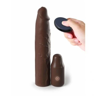 Abbildung von Vibro Penishülle „3“ Vibrating Mega X tension with Remote“ mit Fernbedienung