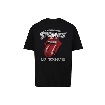 Abbildung von Re:Covered THE Rolling Stones &#039;76 TOUR Tshirt print, Größe: Large, Black