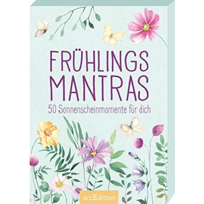 Abbildung von Frühlingsmantras: 50 Sonnenscheinmomente für dich Kleine Glücksmomente im Spielkartenformat mehr Frühling Herzen