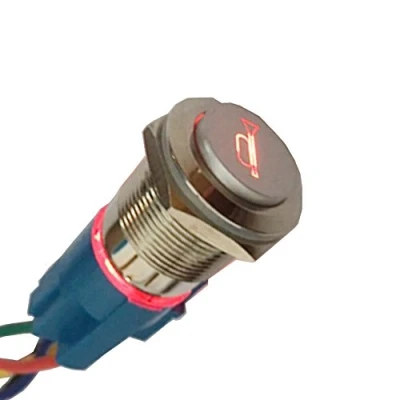 Abbildung von Mintice 19mm KFZ Kippschalter Wippschalter Druckschalter Schalter Drucktaster 12V Rot Licht Metall Lautsprecher Horn Steckdose Stecker