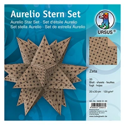 Abbildung von Ludwig Bähr Faltblätter Aurelio Stern Zeta 120g/qm 20x20cm schwarz