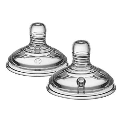 Abbildung von Tommee Tippee Closer to Nature Trinksauger, Natürlich Geformt mit Anti Kolik Ventil, Weiches Silikon, Variabler Milchfluss, ab 0 Monate, 2 er Set
