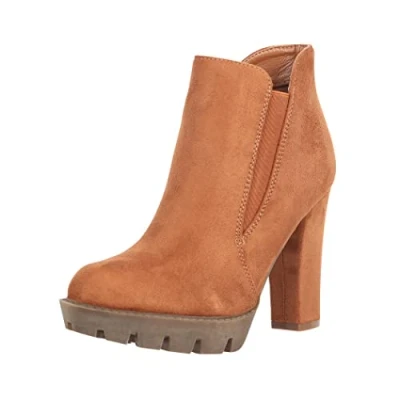 Abbildung von Elara Damen Stiefelette Ankle Boots Chunkyrayan EL800 Camel 36