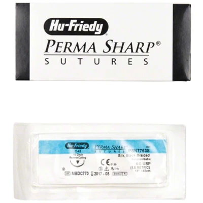 Abbildung von Perma Sharp Nahtmaterial Seide 4/0 C 43 12 Stück