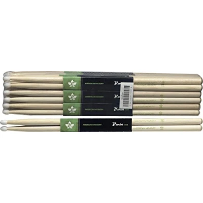 Abbildung von Stagg 17097 7A Hickory Holz Trommelstöcke (1 Paar, V Serie, Nylon Kopf)