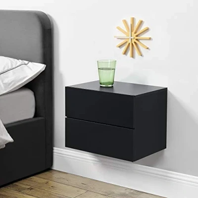 Abbildung von en.casa Hängeschrank »Ampfing« Wandschrank mit 2 Schubladen 40x29x30 cm Schwarz