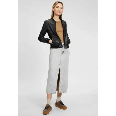 Abbildung von Gipsy Lederjacke MWBjella mit Stehkragen, Reißverschluss, Strickbündchen
