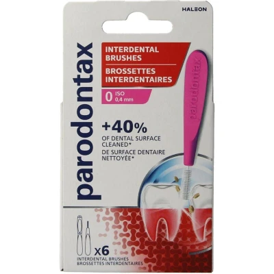 Abbildung von parodontax Interdentalbürsten (0,4 mm) X6 mit hygienischer Kappe/entfernt Plaque gründlich