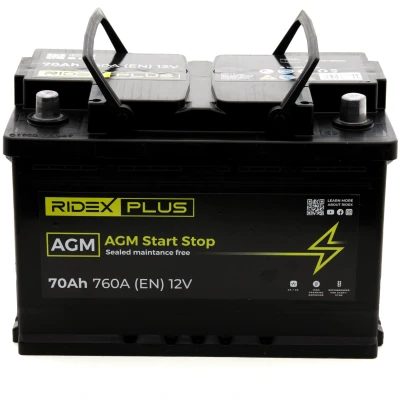 Abbildung von RIDEX PLUS 1S0007P Batterie 12V 70Ah 760A B13 VOLKSWAGEN: Golf Sportsvan, Touran II, Passat B7 Variant, MERCEDES BENZ: SL Cabrio, C Klasse Limousine