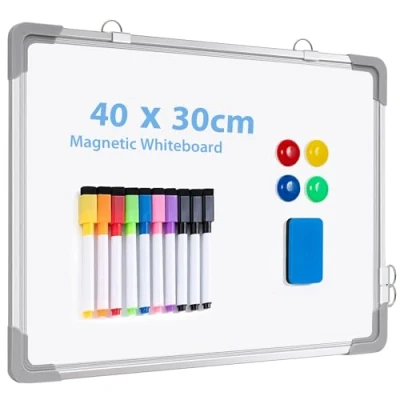 Abbildung von ARCOBIS Magnetisch Whiteboard Klein, Mini A3 40x30cm Magnettafel Wand HäNgende Doppelseitige Tafel füR Planung, To Do Liste, Zeichnen, Schule, Zuhause, BüRo (Silber)