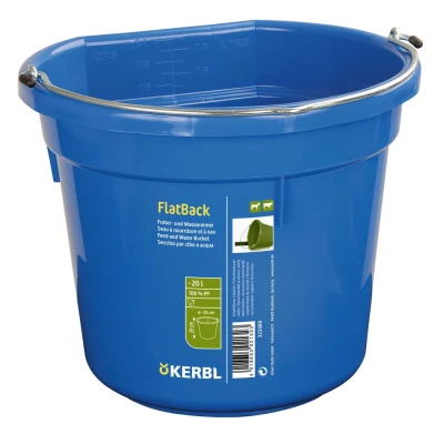 Abbildung von Kerbl Futter u. Wassereimer FlatBack Blau 20L