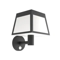 Abbildung von EGLO LED Wandlampe außen Altilia, Outdoor Solarlampe mit Bewegungsmelder, Solar Außenlampe Laterne aus Kunststoff in Schwarz und Weiß, Außenbeleuchtung IP44