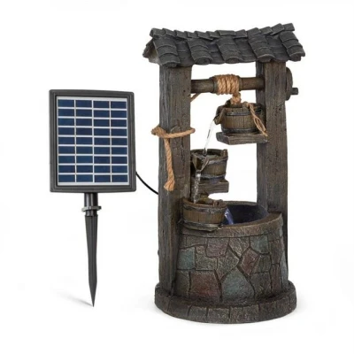 Abbildung von blumfeldt Wasserspiel Speyer Kaskadenbrunnen Solarbrunnen, 30 cm Breite, (Set, Solarpanel), spring zimmer zier brunnen terasse solar outdoor