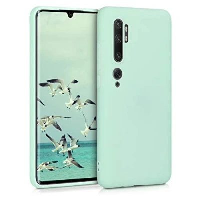 Abbildung von kwmobile Handyhülle kompatibel mit Xiaomi Mi Note 10 / Pro Hülle Handy Case aus weichem Silikon in Mintgrün matt