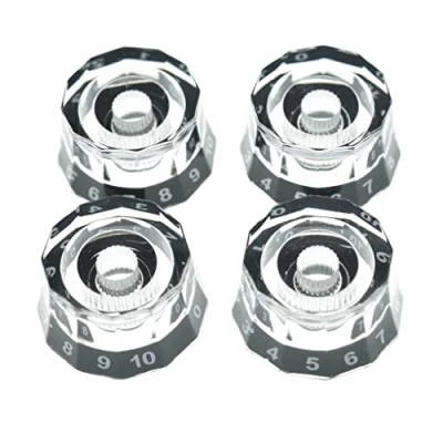 Abbildung von Dopro Set mit 4 metrischen 18 groben Lampenschirm Stil Gitarre Knöpfe E Geschwindigkeitsregler für PRS/LP/SG/Les Paul klar Schwarz