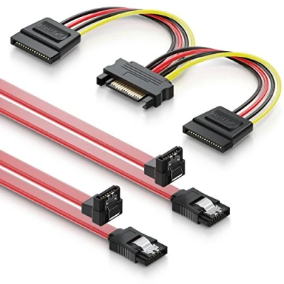 Abbildung von deleyCON SATA Kabel Set 2x III mit 1x 90 Stecker + Y Computer