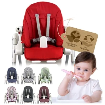 Abbildung von BAMBINIWELT Ersatzbezug Sitzkissen Bezug kompatibel mit Peg Perego Zero3 und Siesta MELIERT (rot meliert)