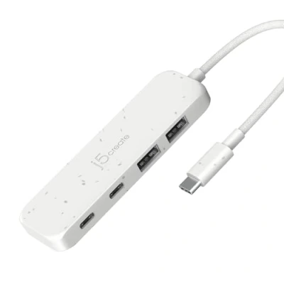 Abbildung von j5create 4 in 1 USB C zu Port Typ A &amp; Hub(Umweltfreundlich), Hub mit 10 Gbps 2 Kompatibel MacBook Pro/MacBook Air/iPad/Mac Mini und weiteren Geräten(JCH342EW)