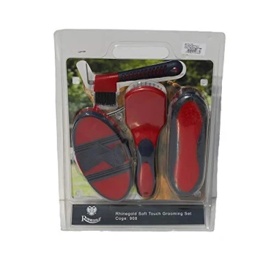 Abbildung von Rhinegold Fellpflege Set, weich, Rot/Marineblau
