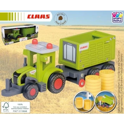 Abbildung von Happy People Spielzeug Traktor CLAAS Kids Axion 870, aus Holz, mit Kipper