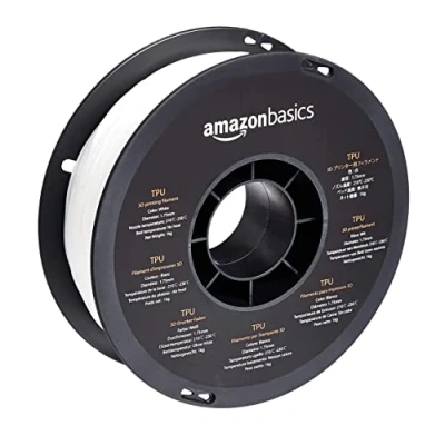 Abbildung von Amazon Basics 3D Drucker Filament aus TPU Kunststoff, 1.75 mm, 1 kg Spule, Weiß
