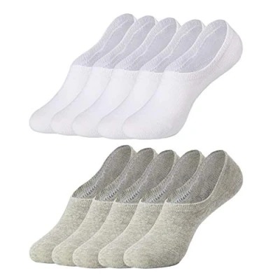 Abbildung von Falechay Sneaker Socken Damen Herren Füßlinge Unsichtbare 10 Paar Grau Weiß 35 38